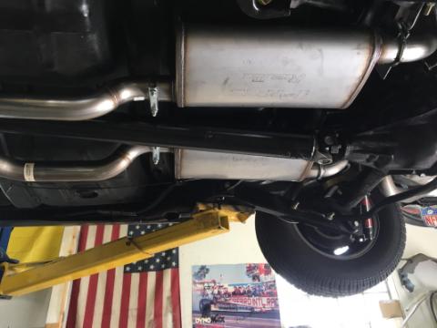 68-72 Chevelle High Tuck 2.5 Inch Crossmember Back W/X-Pipe and 18 Inch Race Pro Mufflers System Pypes Performance Exhaust