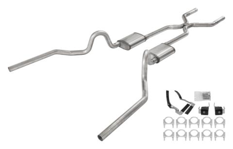 1968-72 Olds 442 Crossmember-Back Valance Exit H pipe Turbo Pro Muffler SGA48T