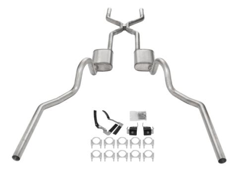 1968-72 Olds 442 Crossmember-Back Valance Exit H pipe Turbo Pro Muffler SGA48T