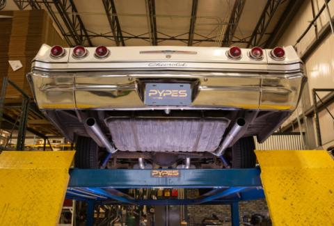 1965-70 Chevy Impala  X-Pipe Crossmember Back Exhaust 409 SS Rear Exit No Mufflers Pypes Performance Exhaust