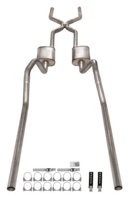 1965-70 Chevy Impala  H-Pipe Crossmember Back Exhaust 409 SS Rear Exit Violator Mufflers Pypes Performance Exhaust