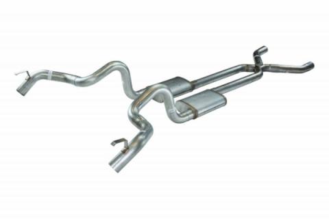 Crossmember Back w/X-Pipe Exhaust System 70-74 F-Body Split Rear Dual Quarter Exit 3in Intermediate And Tail Pipe Turbo Pro Mufflers/Hardware Incl Tip Not Incl Polished 409 Stainless Pypes Exhaust