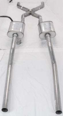 55-59 GM 2WD Truck 2.5 Inch Crossmember Back Exhaust Kit With Turbo Pro Mufflers Pypes Performance Exhaust