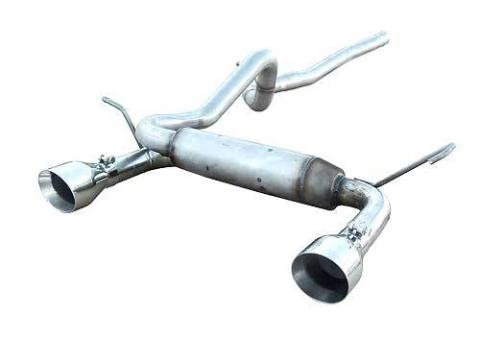 Cat Back Exhaust System 07-18 Wrangler JK 2 Door Split Rear Dual Exit 2.5 in Intermediate And Tail Pipe Street Pro Muffler/Hardware/4.5 in Polished Tips Incl Natural Finish 409 Stainless Steel Pypes Exhaust