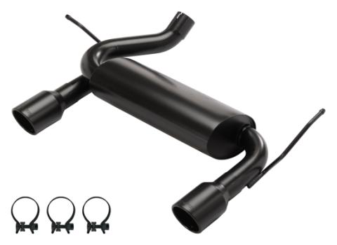2007-2018  Jeep JK Dual Exit Axle Back Black Exhaust System 409 Stainless With Street Pro Muffler SJJ20SB