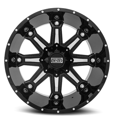 Aluminum Wheels 20x9 Vixon T-27 Gloss Black Machined 5 On 114.3/5 On 127 Bolt Pattern -12 Offset Twisted Off-Road