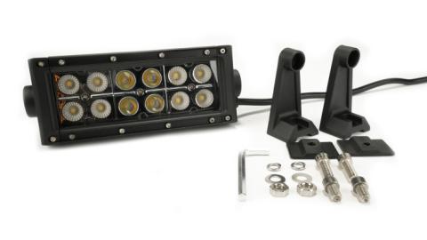 6 Inch LED Light Bar Dbl Row Combo Amber/White Flood/Beam 72W Dt Harness 79900, 79904 2,160 Lumens Top Gun Customz
