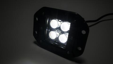 2 Inch Square Cree LED Flood Flush Mount Light Single Unit Chrome Series Amber/White Includes Hardware Harness Sold Separately Top Gun Customz