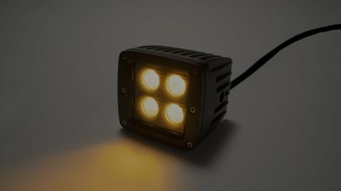 2 Inch Square Cree LED Flood Cube Light Single Unit Black Series Amber/White Includes Hardware Harness Sold Separately Top Gun Customz