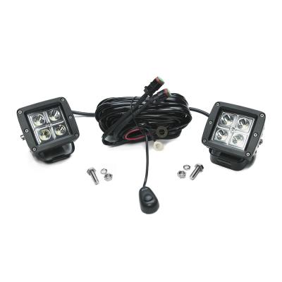 3 Inch Square Cube Cree Spot Beam LED Lights Pair Chrome Series With Harness 79903 Top Gun Customz