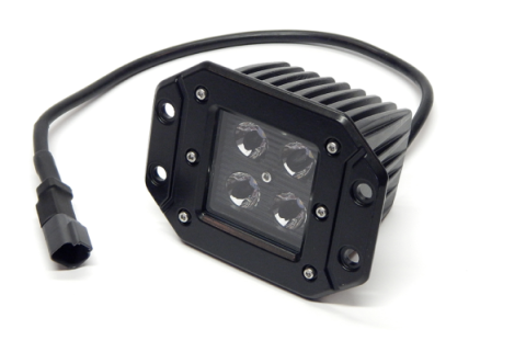 3 X 3 Inch 16W Square Flush Mount LED Light Flood 1,440 Lumens Each Black Series Top Gun Customz