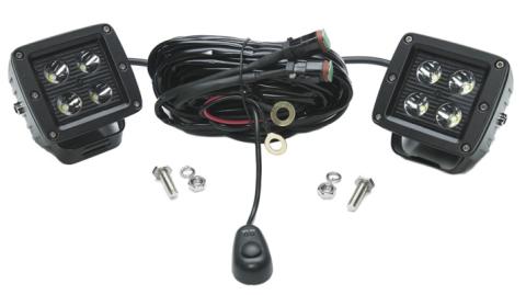 3 Inch Square Cube Cree Spot Beam LED Lights Pair Black Series With Harness 79903 Top Gun Customz