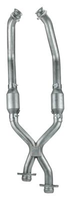 1979-1995 Mustang X-Pipe Exhaust Kit High Flow Catalytic Converters EPA Compliant 409 Stainless Steel Pypes Performance Exhaust