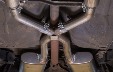 Exhaust X-Pipe Kit Intermediate Pipe 2.5 in Crossover Incl Special Angled Rear Legs Natural 409 Stainless Steel Pypes Exhaust