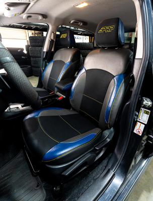 Front Seat Covers for 2013-2017 Subaru Crosstrek Pair Black with Red Stitch PRP Seats