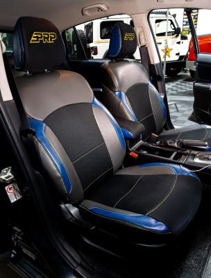 Front Seat Covers for 2013-2017 Subaru Crosstrek Pair Black with Red Stitch PRP Seats