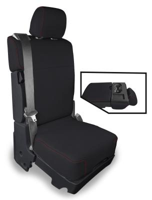 Center Jump Seat Cover w/ Upper Storage Console for 2015-Present Ford F150, 2017-Present Super Duty, Red PRP Seats