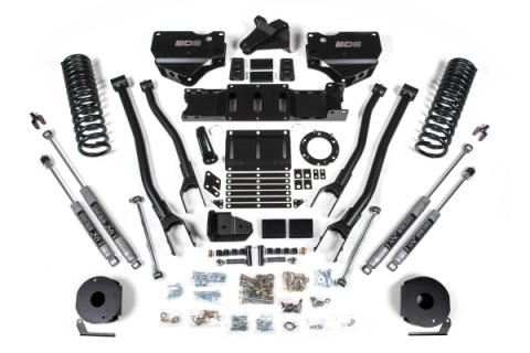 5.5 Inch Lift Kit w/ 4-Link Ram 2500 w/ Rear Air Ride 19-24 4WD Gas Fox 2.0 Performance Shocks