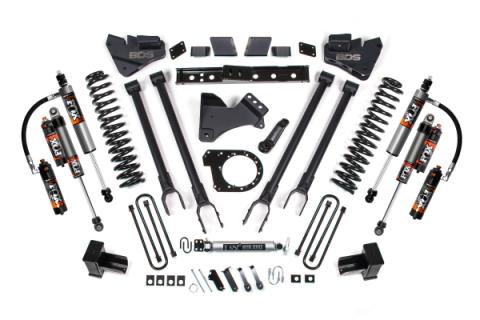 6 Inch Lift Kit 4-Link Conversion Ford F250/F350 Super Duty 17-19 4WD Diesel 5 Inch Block W/2 Leaf Main Fox 2.5 Performance Elite Shocks