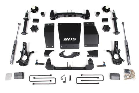4 Inch Lift Kit Silverado/Sierra 1500 14-18 4WD Leaf Springs Cast Steel Control Arm Fox 2.0 Performance Shocks