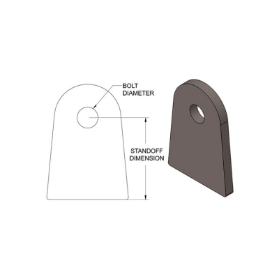 1/4 Inch Flat Tab 1/2 Inch Hole  W/ 1 Inch Stand Off SDHQ Offroad