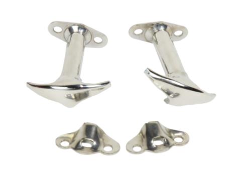 Jeep CJ/YJ Hood Catch Pair 55-95 CJ and Wrangler YJ Polished Silver Kentrol