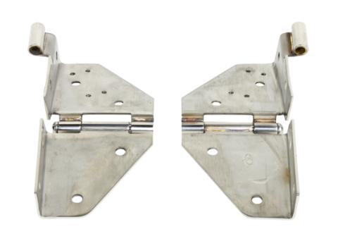 Jeep CJ/YJ Windshield Hinge Pair 76-95 CJ and Wrangler YJ Polished Silver Kentrol