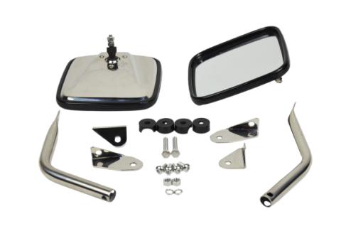 Jeep YJ Mirror Kit Pair 87-95 Wrangler TJ Polished Silver Kentrol
