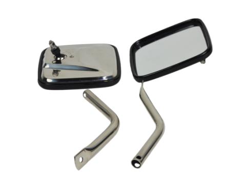 Jeep YJ Mirror Kit Pair 87-95 Wrangler TJ Polished Silver Kentrol