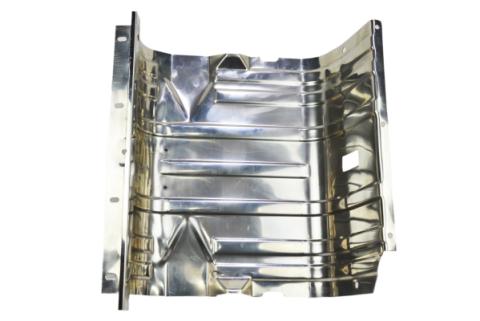 Jeep CJ/YJ Gas Tank Skid Plate with strap 76-90 CJ and Wrangler YJ Polished Silver Kentrol