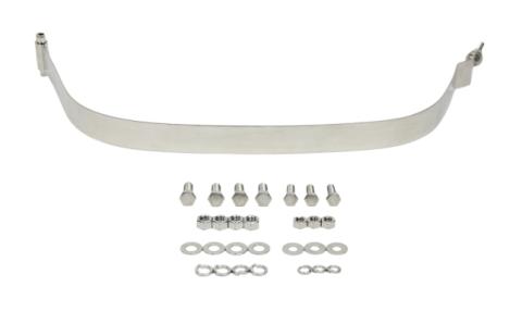 Jeep CJ/YJ Gas Tank Skid Plate with strap 76-90 CJ and Wrangler YJ Polished Silver Kentrol