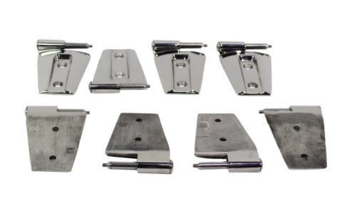 Jeep JK Door Hinge Set 8 Pieces 4 Door 07-18 Wrangler JK Polished Silver Kentrol