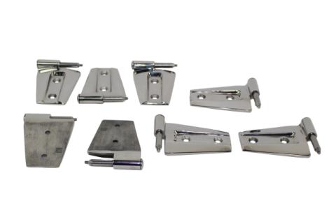 Jeep JK Door Hinge Set 8 Pieces 4 Door 07-18 Wrangler JK Polished Silver Kentrol