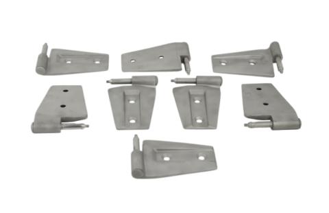 Jeep JK Door Hinge Set 8 Pieces 4 Door 07-18 Wrangler JK Bare Grey Kentrol