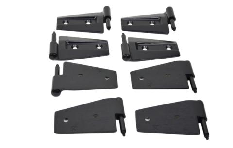 Jeep JK Door Hinge Set 8 Pieces 4 Door 07-18 Wrangler JK Powdercoat Black Kentrol