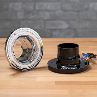 5.75 Inch Large 74.5mm Billet Air Intake with HDR Switchback Halo (Black) Dapper Lighting