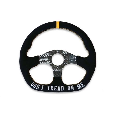 Don't Tread on Me Comp-R Suede Steering Wheel 13 Inch Diameter D-Shaped PRP Seats