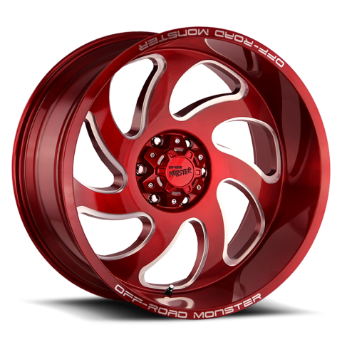 Aluminum Wheels 22x12 M07 R Series Candy Red 5 On 127 Bolt Pattern -44 Offset Off Road Monster