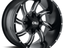 Cast Aluminum Wheels Twisted 9102 SB 22x12 Milled Spokes Satin Black 5 On 127/5 On139.7 Bolt Pattern -44 Offset Cali Offroad Wheels