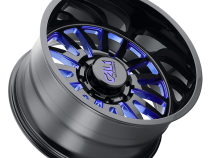 Cast Aluminum Wheels Summit 9110 GB-BL 22x12 Blue Milled Spokes Gloss Black 5 On 127 Bolt Pattern -51 Offset Cali Offroad Wheels