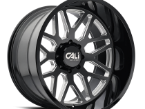 Cast Aluminum Wheels Invader 9115 GB-M 22x12 Milled Gloss Black 6 On 135 Bolt Pattern -51 Offset Cali Offroad Wheels
