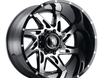 Spyder AT183 Gloss Black Machined 22X14 8-180 -76MM 125.2MM Off Road Wheels American Truxx