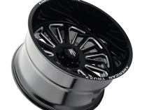 Butcher AT1916 Gloss Black Milled 24X14 5-127 -76MM 71.6MM Off Road Wheels American Truxx