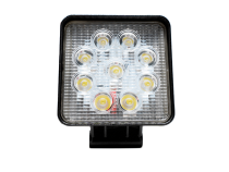 27W Square Work Light 9pcs 3W High Intensity Cree LEDs Cali Raised LED