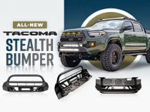 16-Up Tacoma Stealth Bumper 32 Inch LED Bar Combo Beam Bumper Light Bar-Blue-Small No 2nd LED Bar No Winch No D-Ring Cali Raised LED