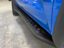 Step Edition Rock Slider For 24-Present Toyota Tacoma/Double Cab Long Bed W/ No Kick Out/Yes (Powdercoat)/Powdercoat Cali Raised LED