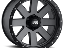 Cast Aluminum Wheels 134 GY 17x8.5 Black Beadlock Matte Gunmetal Gray 5 On 114.3 Bolt Pattern -6 Offset ION Wheels