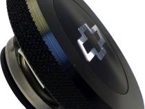 Twist-On RaDiametertor Cap Chevrolet Bowtie Emblem Black Anodized Billet Aluminum Chevrolet Performance Parts