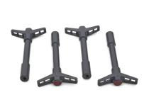 Engine Valve Cover Wing Nuts Shark Gray Bowtie Logo 1/4-20 Thread 4 Pack Proform