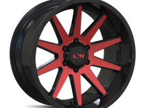 Cast Aluminum Wheels 143 RD 20x9 Red Machined Face Gloss Black 5 On 127 Bolt Pattern 0 Offset ION Wheels